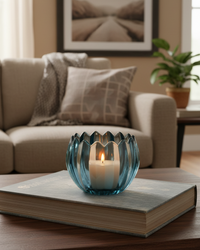 Tulip Flower Candle Holder Dusty Blue