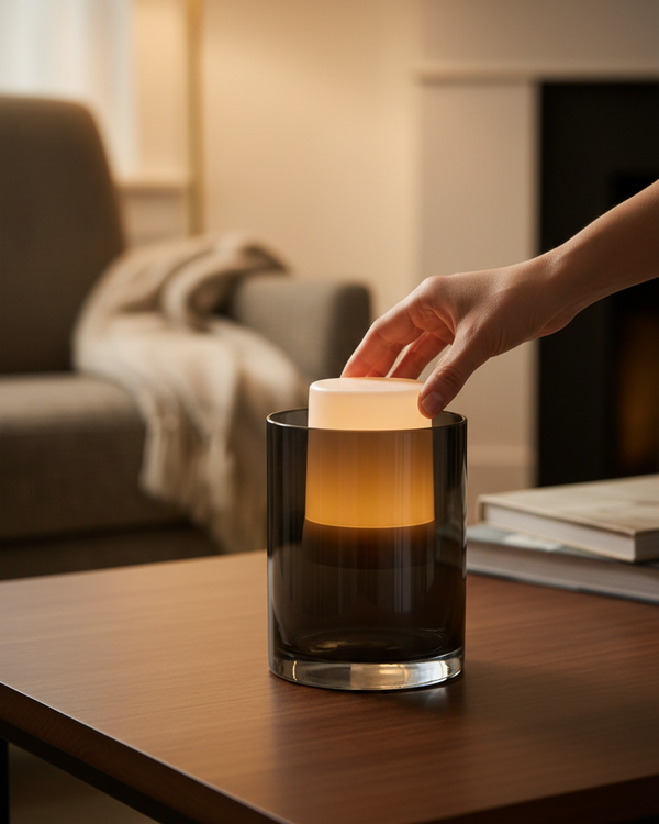 LED Flame Candle White Glow