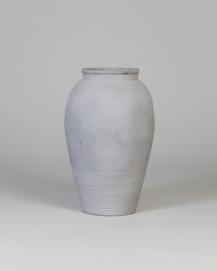 Greek White Terracotta Urn Vase