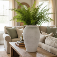 Greek White Terracotta Urn Vase
