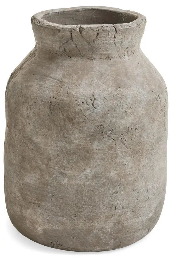 Greige Wash Terracotta Distressed Vase