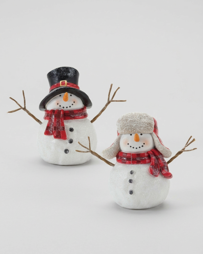 Red Plaid Scarf Snowman