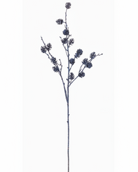Blue Glittered Pinecone Spray 34"H