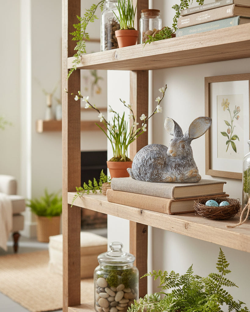 Whitewashed Brown Resin Bunny