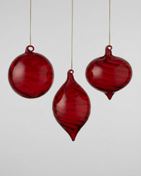 Red Swirl Glass Ornament