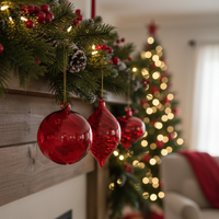 Red Swirl Glass Ornament