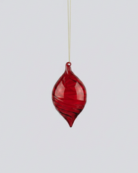 Red Swirl Glass Ornament