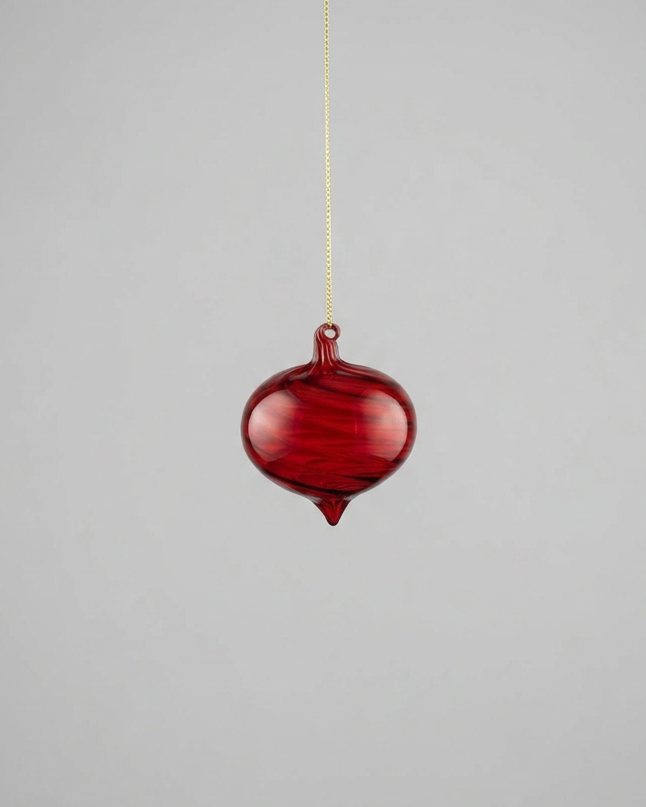 Red Swirl Glass Ornament