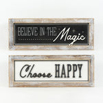 Reversible Magic and Happy Wood Sign