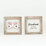 Reversible Mittens and Kindness Wood Sign