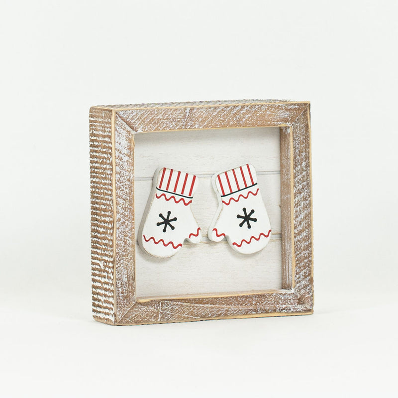Reversible Mittens and Kindness Wood Sign
