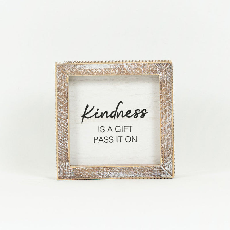 Reversible Mittens and Kindness Wood Sign