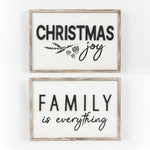 Reversible Christmas and Family Wood Sign