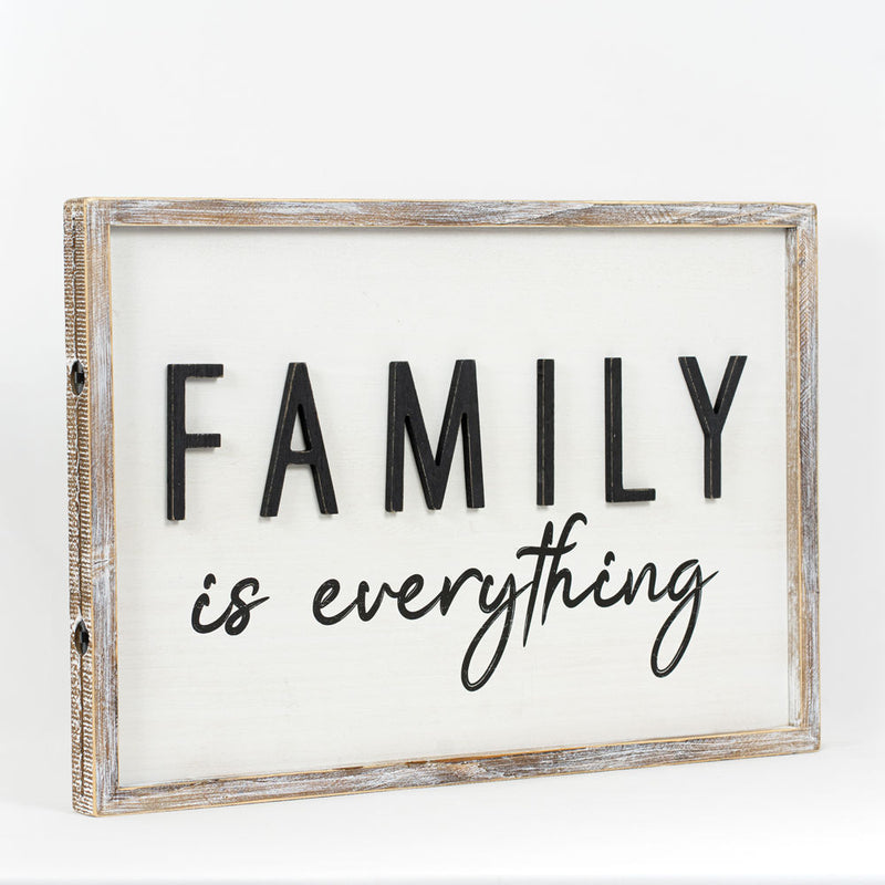 Reversible Christmas and Family Wood Sign