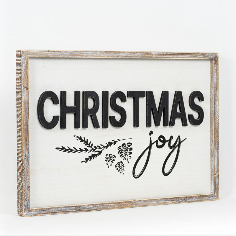 Reversible Christmas and Family Wood Sign