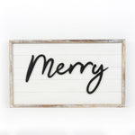 Reversible Merry and Beautiful Chaos Wood Sign