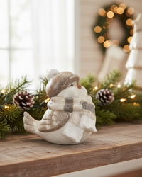 Bronze and Silver Chubby Winter Bird