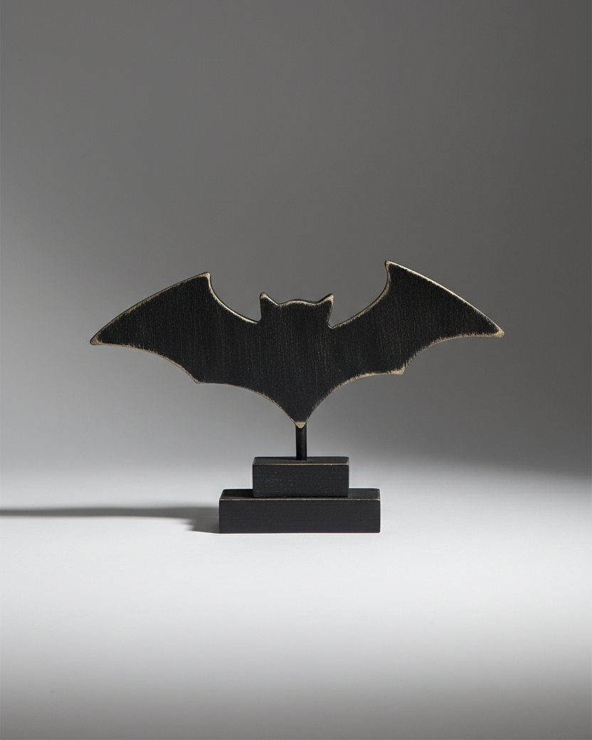 Bat Wood Cutout On Stand