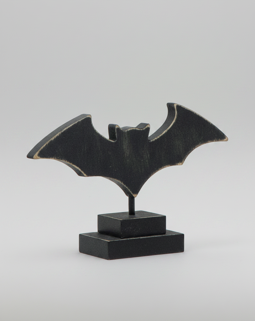 Bat Wood Cutout On Stand