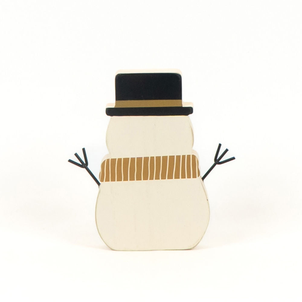 Chunky Wood Snowman Sitter