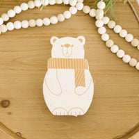 Chunky Wood Polar Bear Sitter Double Sided