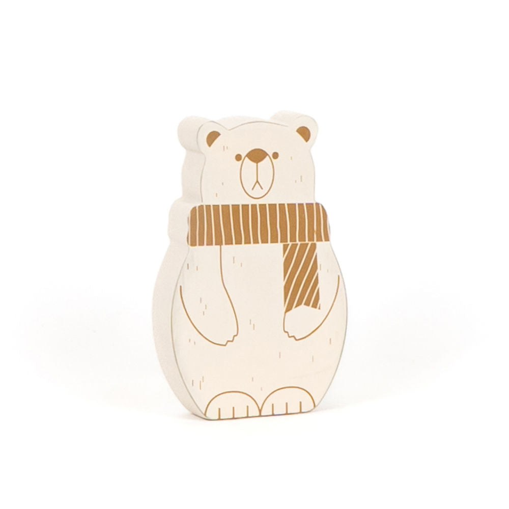Chunky Wood Polar Bear Sitter Double Sided