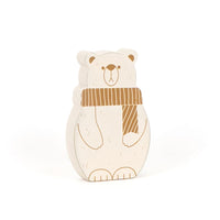 Chunky Wood Polar Bear Sitter Double Sided