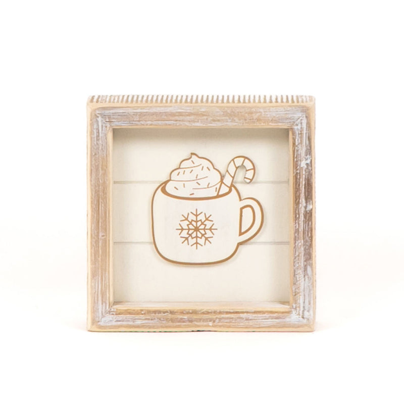 Reversible Mug and Leaf Wood Sign