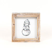Reversible Snowman and Blueberry Branch Wood Sign