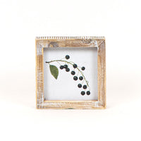 Reversible Snowman and Blueberry Branch Wood Sign