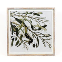 Reversible Pine Trees and Olive Branches Wood Sign