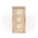 Reversible Natural Snowflakes and Leaf Stems Wood Sign