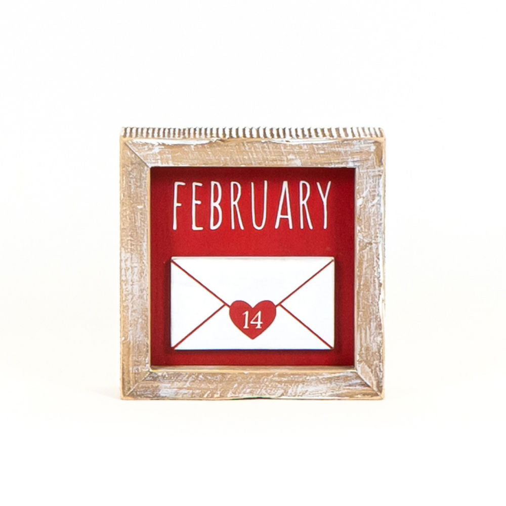 Reversible February and March Wood Sign