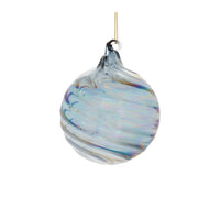 Iridescent Blue Glass Swirl Ornament