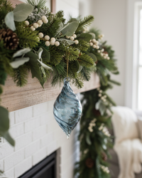 Iridescent Blue Glass Swirl Ornament