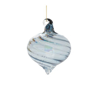 Iridescent Blue Glass Swirl Ornament