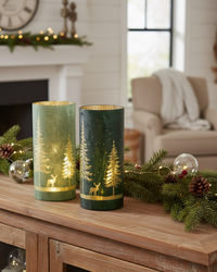 Evergreen Forest Winter LED Cylinder