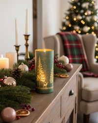 Evergreen Forest Winter LED Cylinder