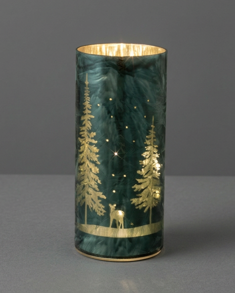 Evergreen Forest Winter LED Cylinder