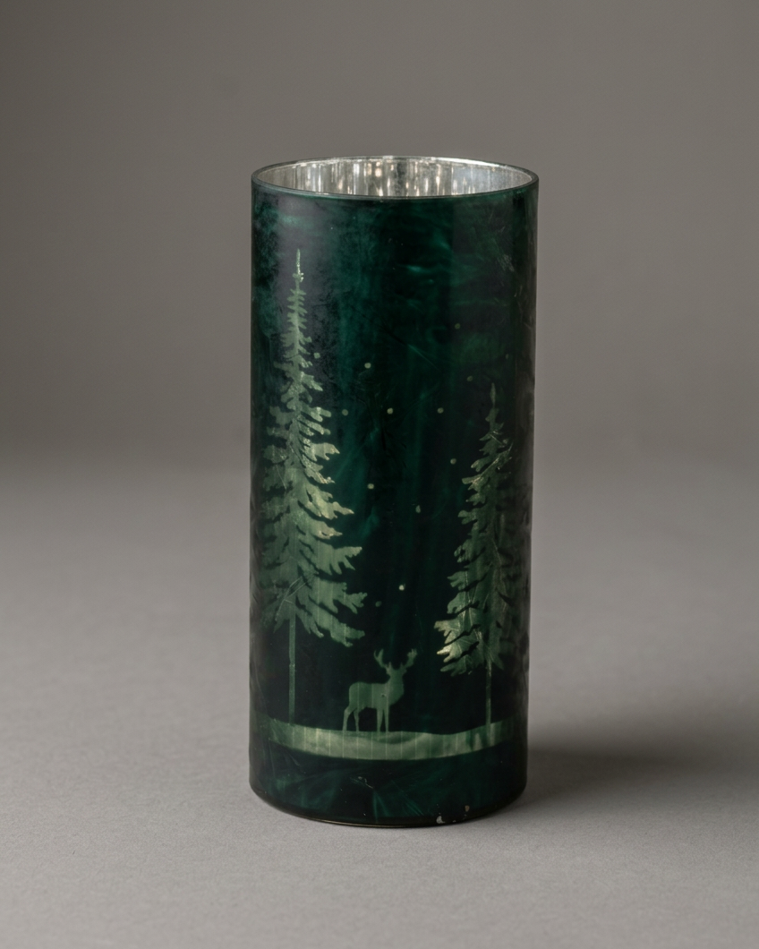 Evergreen Forest Winter LED Cylinder