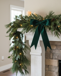 Emerald Green Bow Ornament 13"