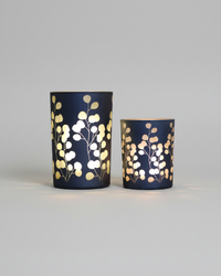 Blue Eucalyptus Glass Candle Holder