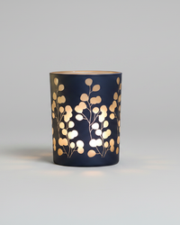 Blue Eucalyptus Glass Candle Holder