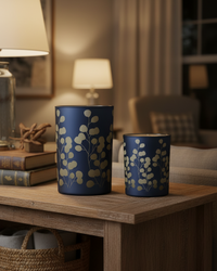 Blue Eucalyptus Glass Candle Holder