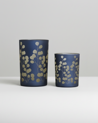 Blue Eucalyptus Glass Candle Holder