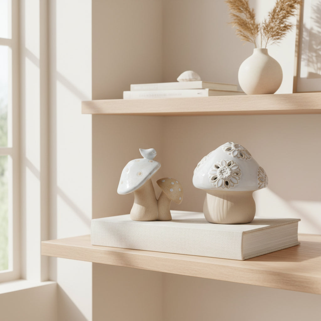 Porcelain Mushroom Sitter