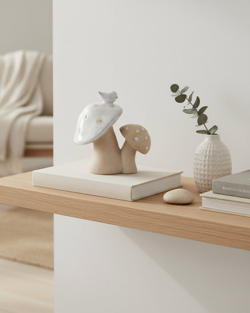 Porcelain Mushroom Sitter
