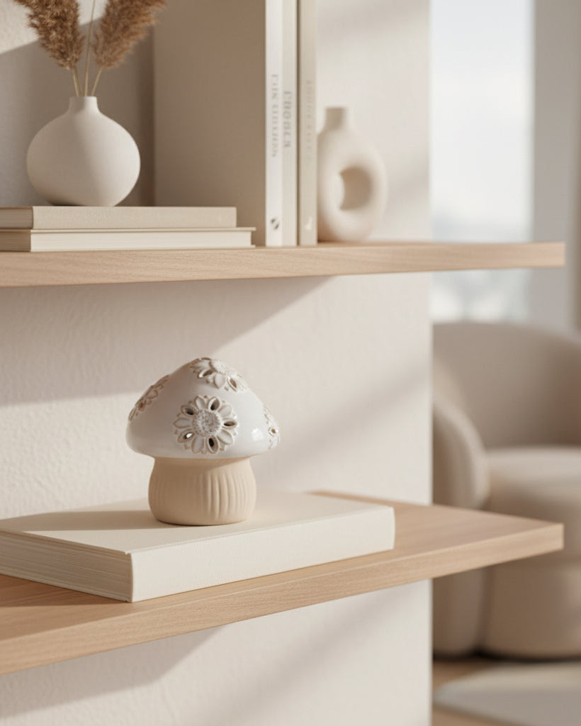 Porcelain Mushroom Sitter