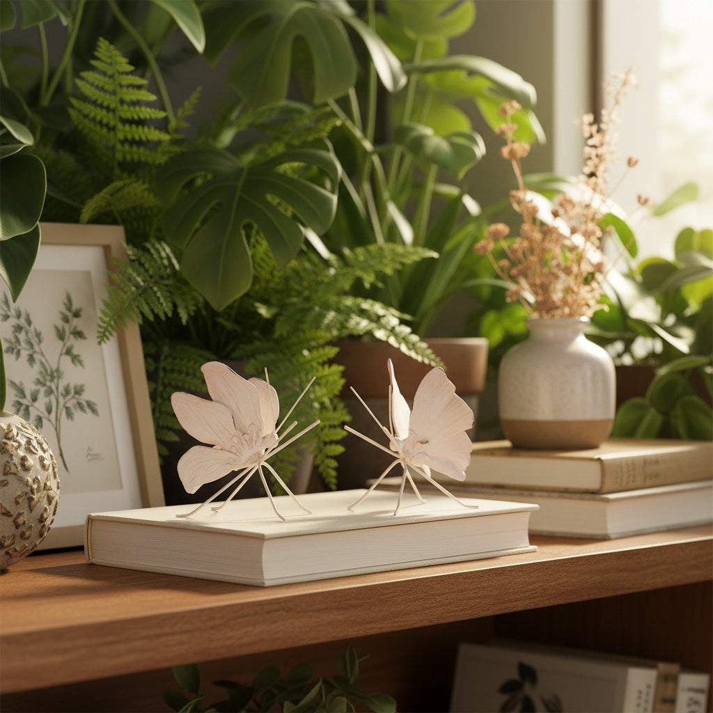 White Resin Tabletop Butterfly