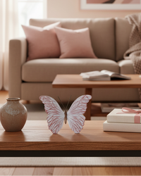 Pink Whitewashed Butterfly